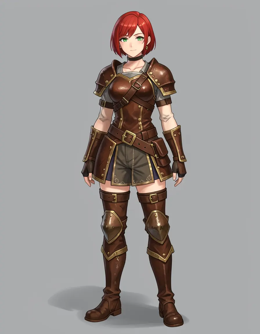 Klein 4B seed 42 — strong pose, detailed armor