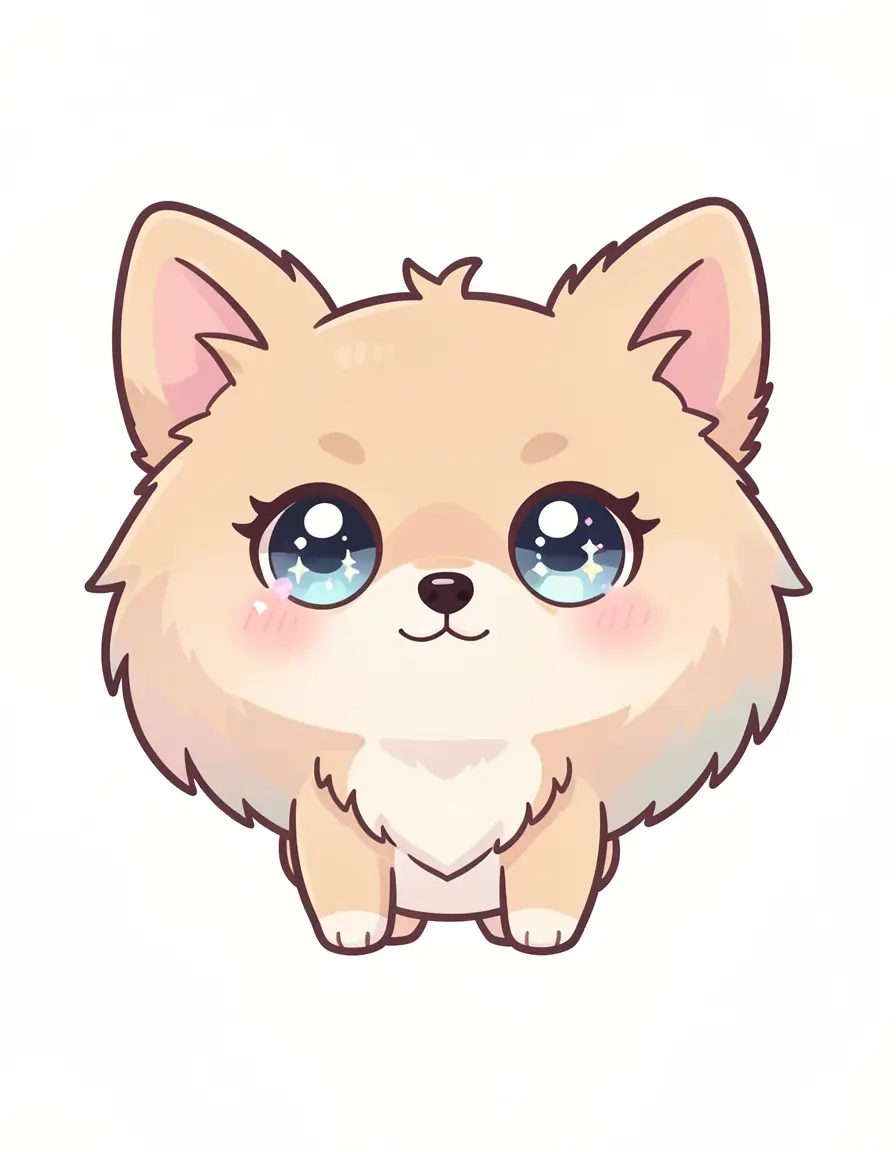 Chibi — pastel colors, sparkly eyes