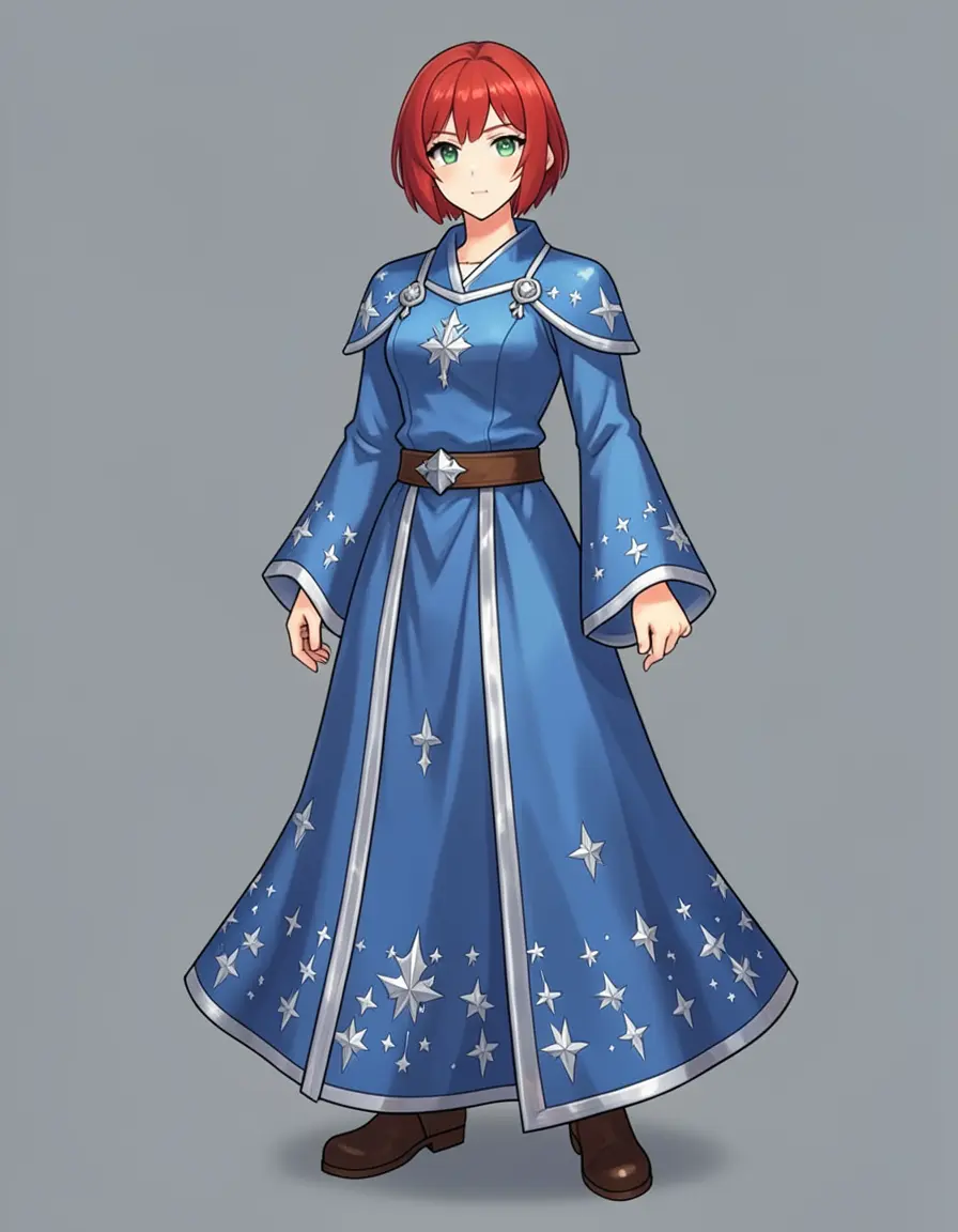 Klein 4B mage — blue robe with star patterns