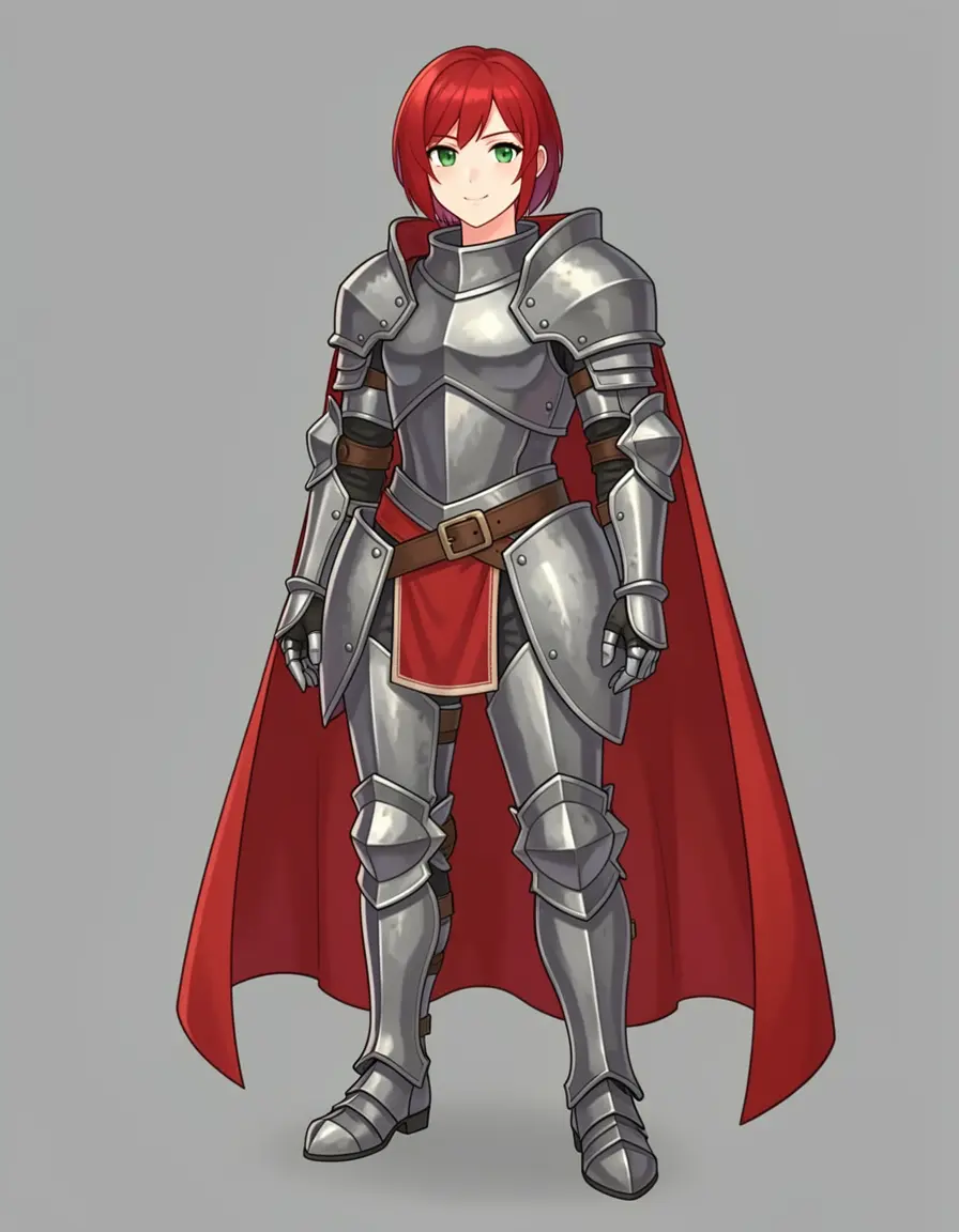 Knight — full plate armor with red cape