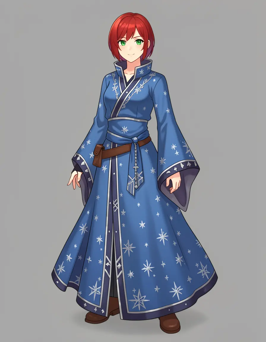 Mage — blue robe with star patterns