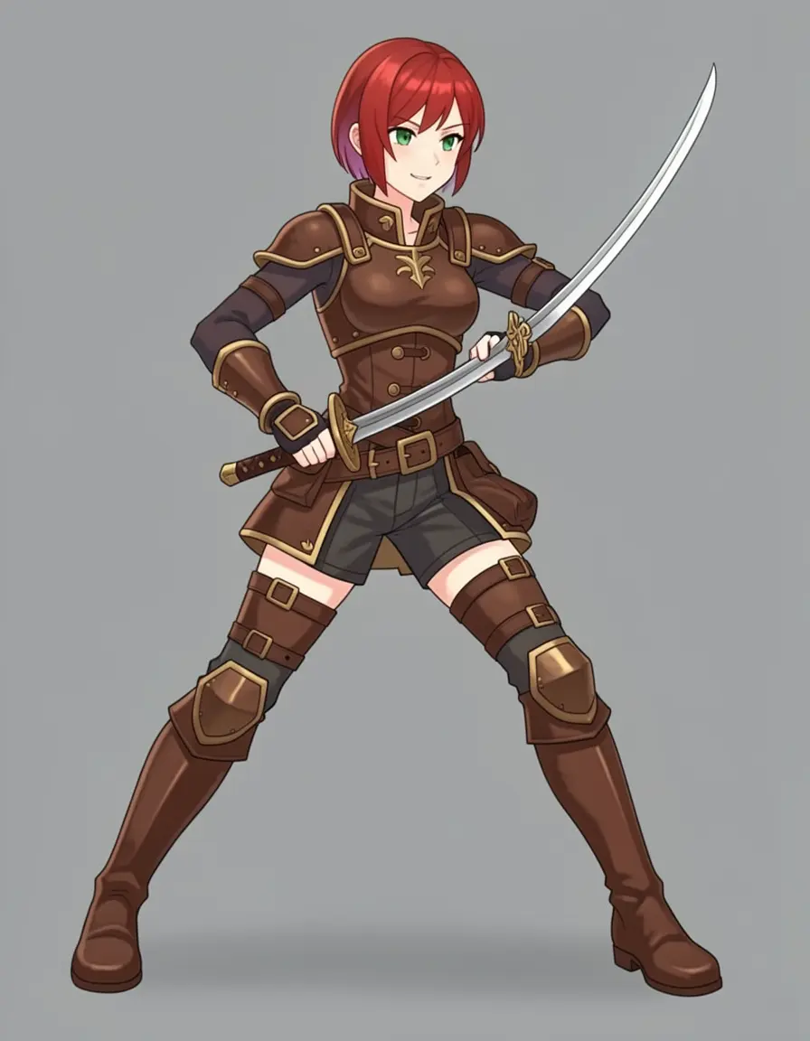 Dynamic dual-sword action stance