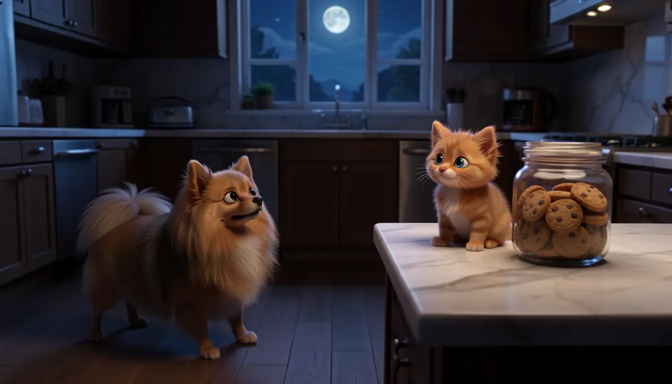 Page 2 — Maxi finds a kitten on the kitchen counter