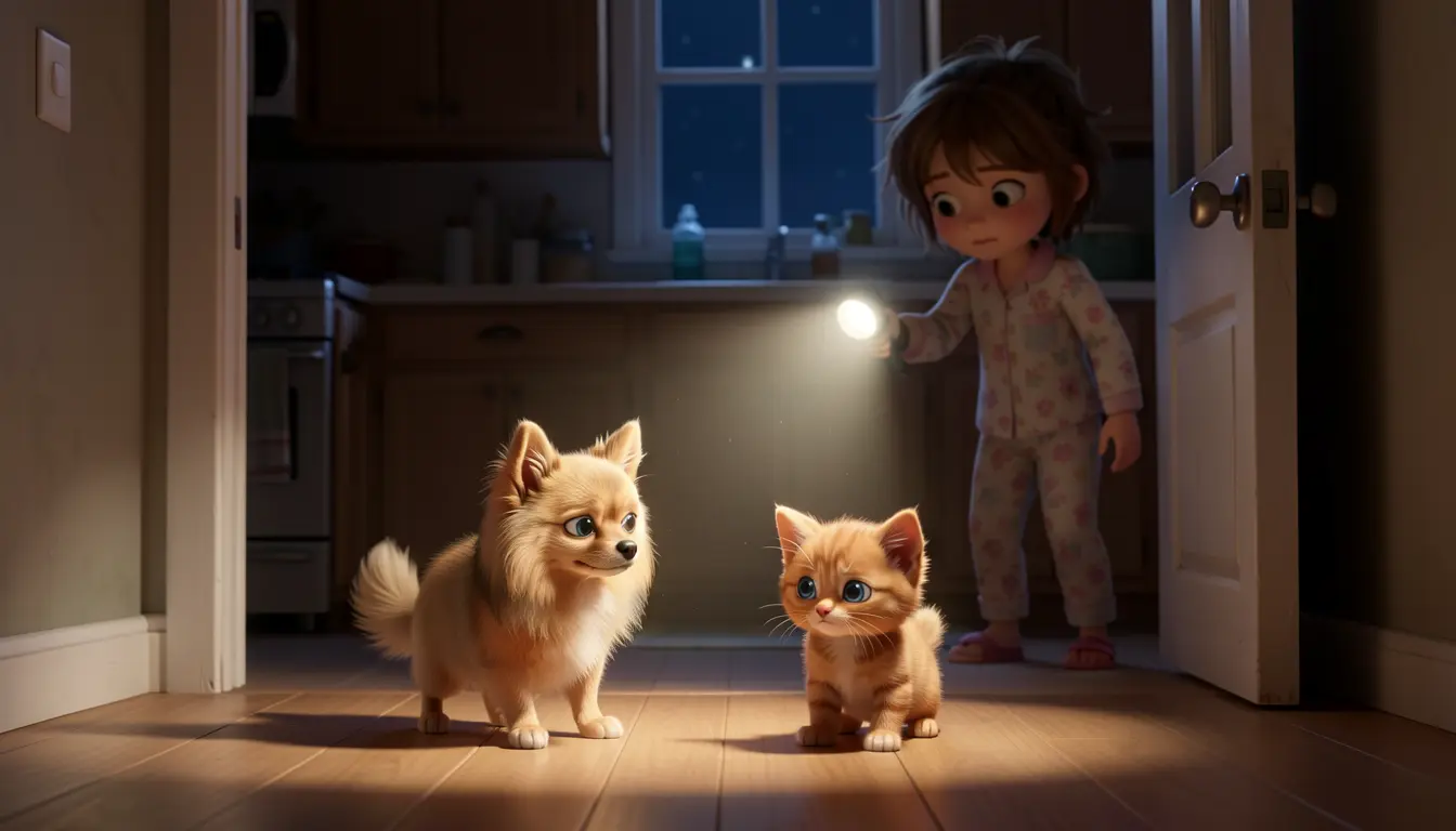 Page 4 — Luna arrives with a flashlight