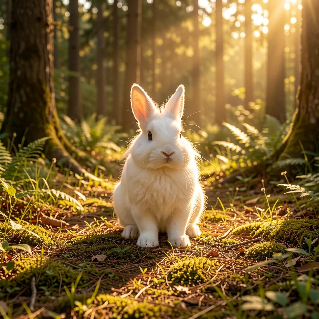 Klein edit-only — rabbit in forest, slightly different angle