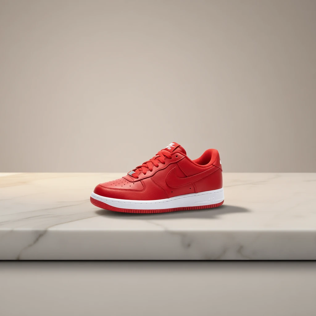 Qwen edit — sneaker smaller, zoomed out