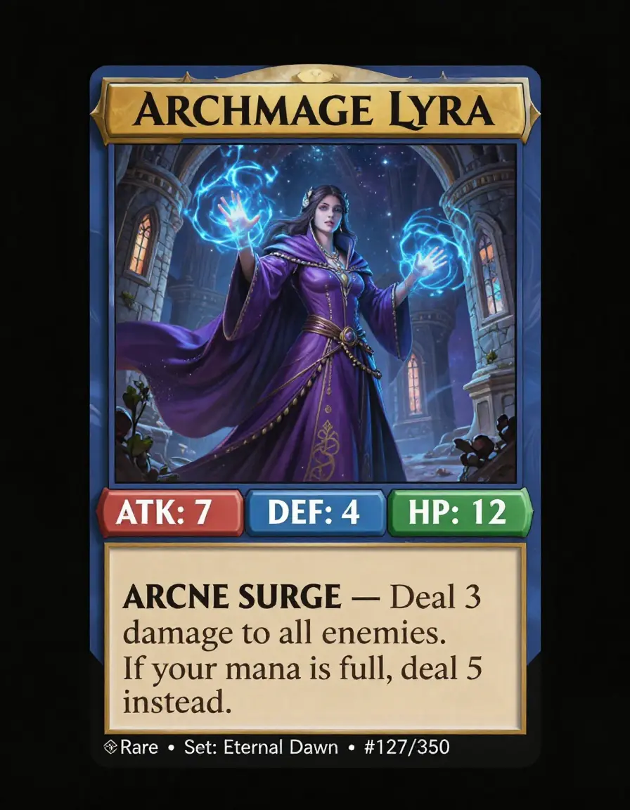 Z-Image game card — ARCNE SURGE instead of ARCANE SURGE