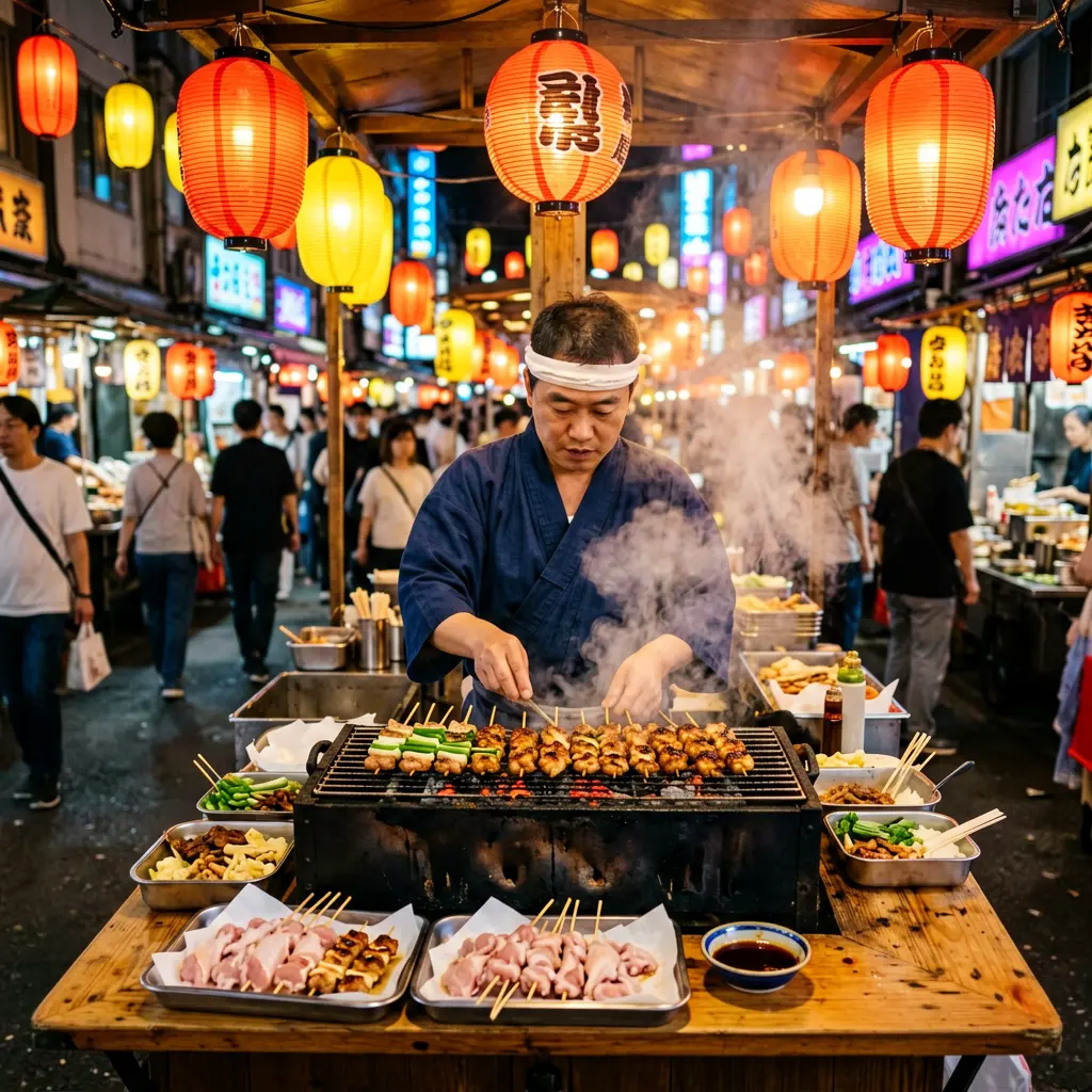 Wide-angle market scene showing full environment