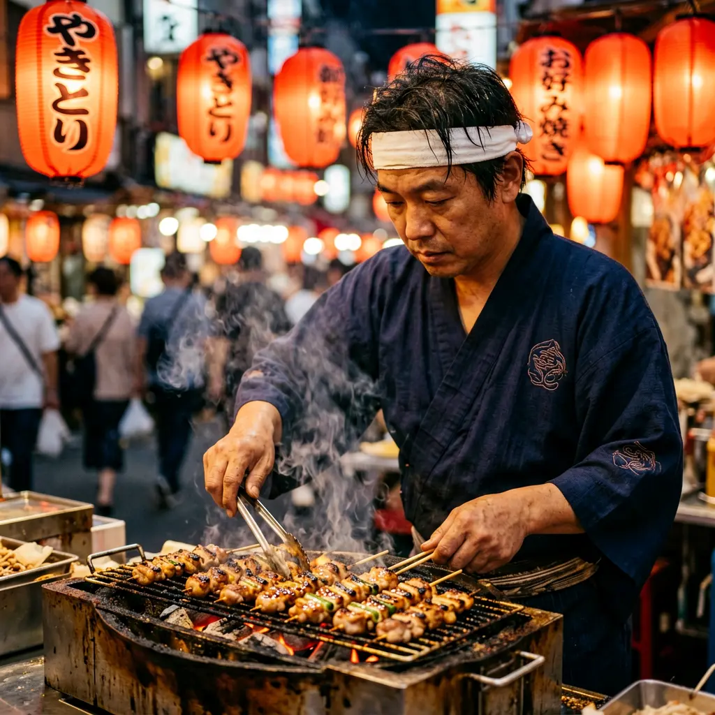 Portrait lens isolating vendor with bokeh