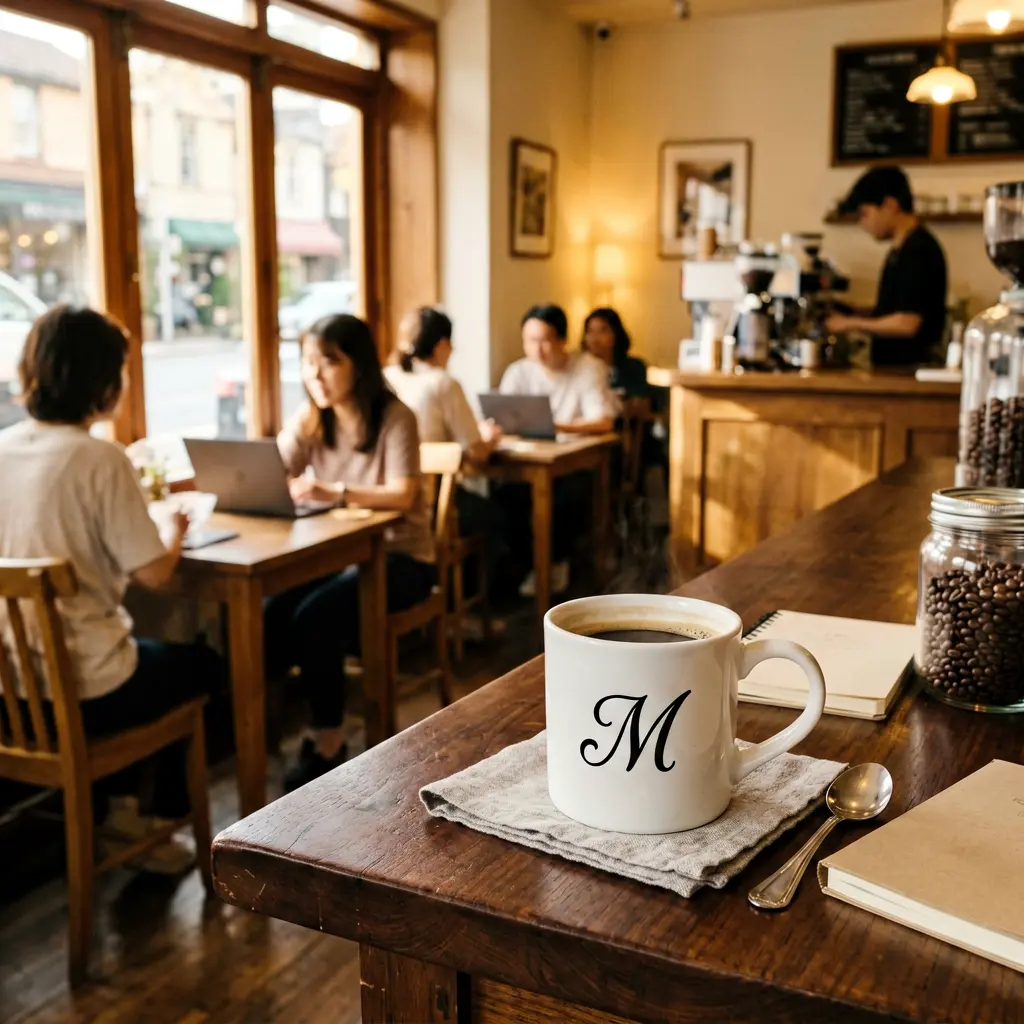 Short prompt: a cozy cafe interior