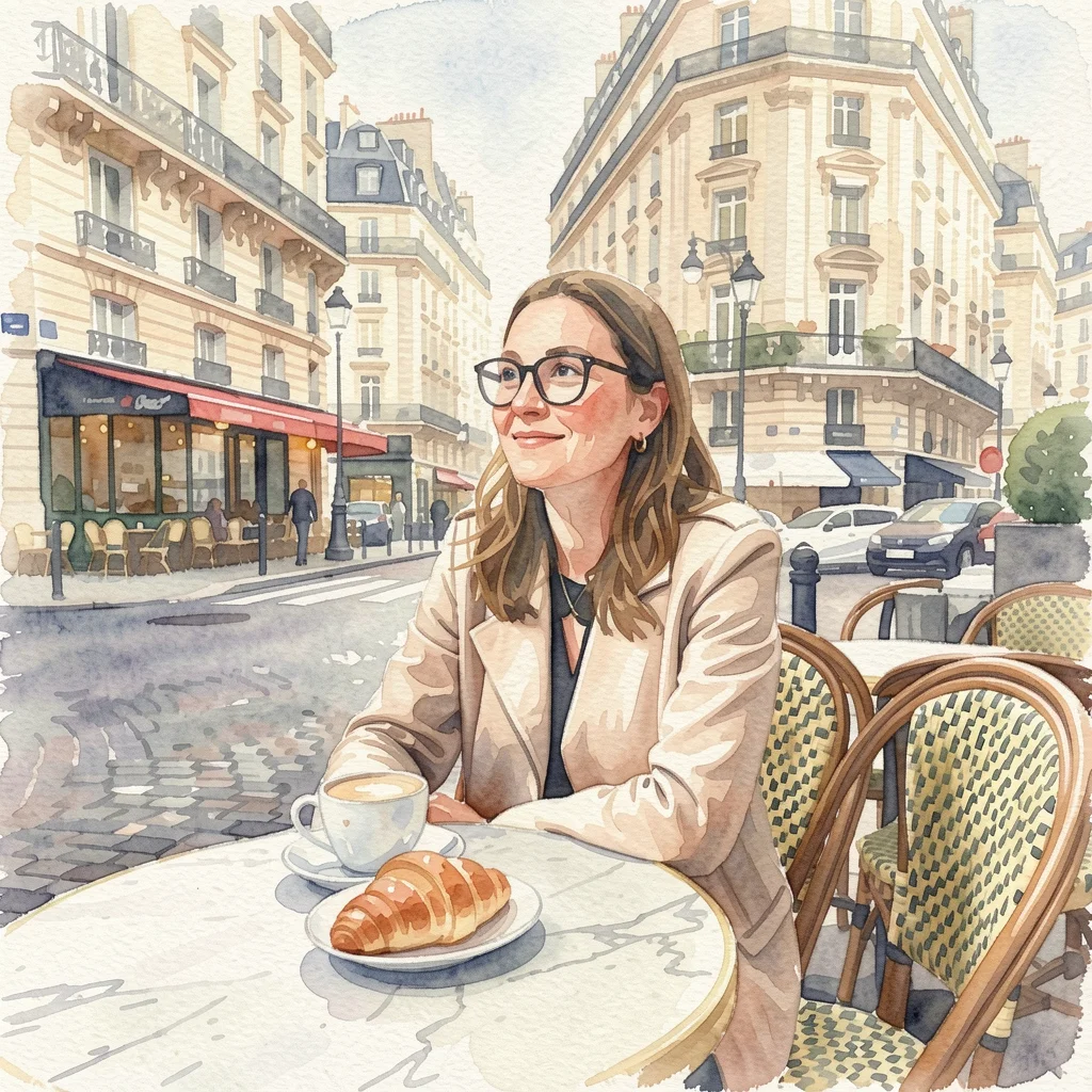 Paris cafe — watercolor