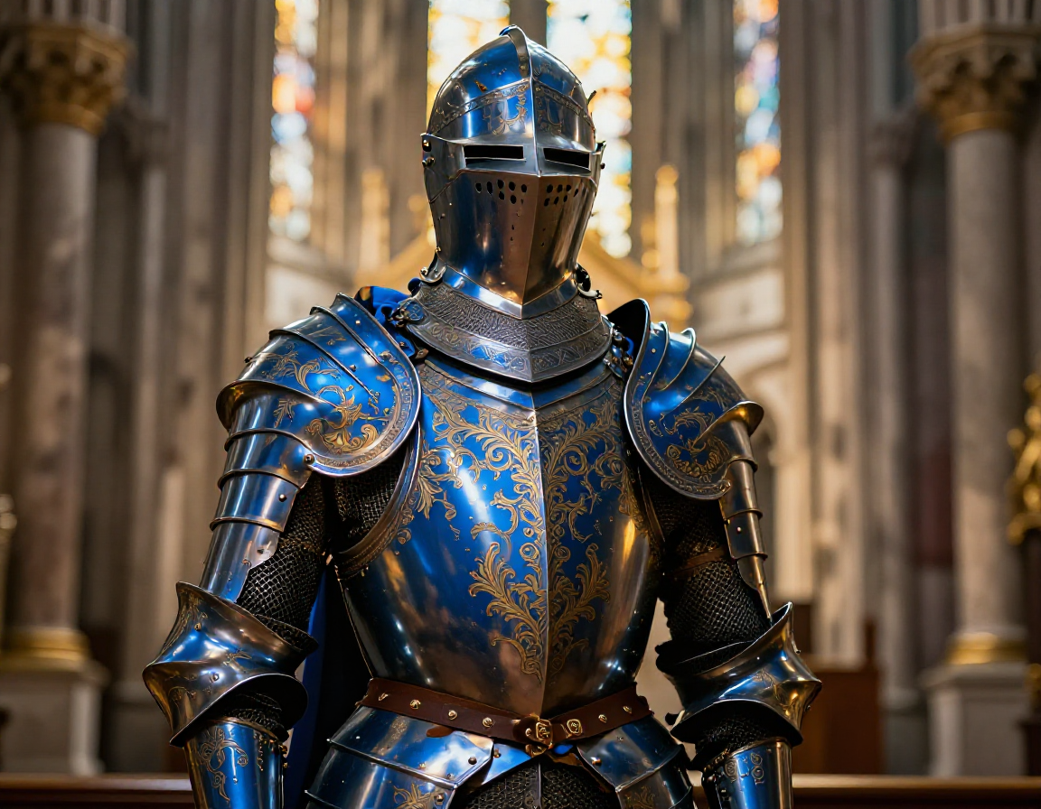 Chroma output after ZIT refinement at 0.5 strength — gold filigree more defined, cathedral backdrop crisper