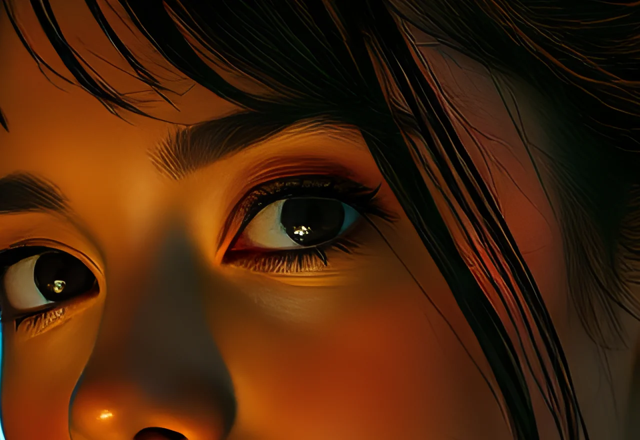 Zoomed face detail showing reconstructed texture