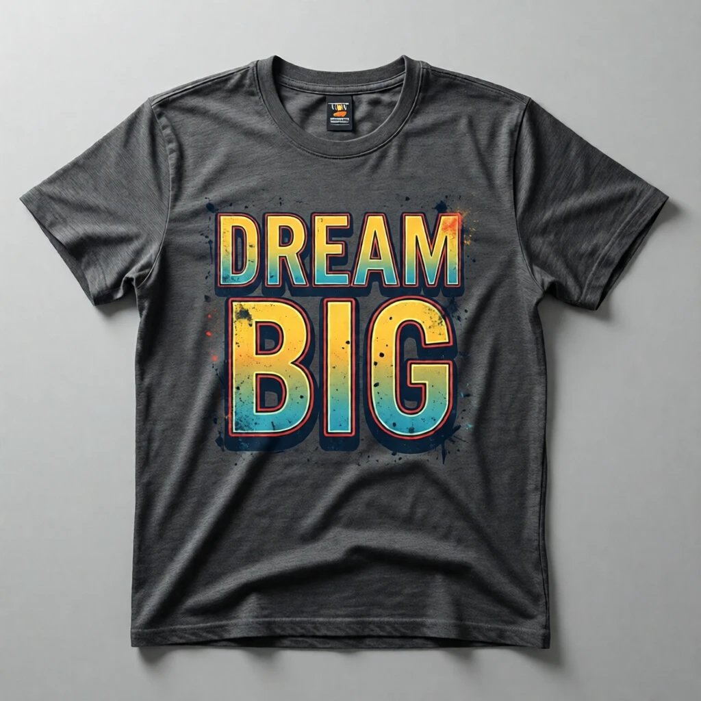 Shirt with text qwen