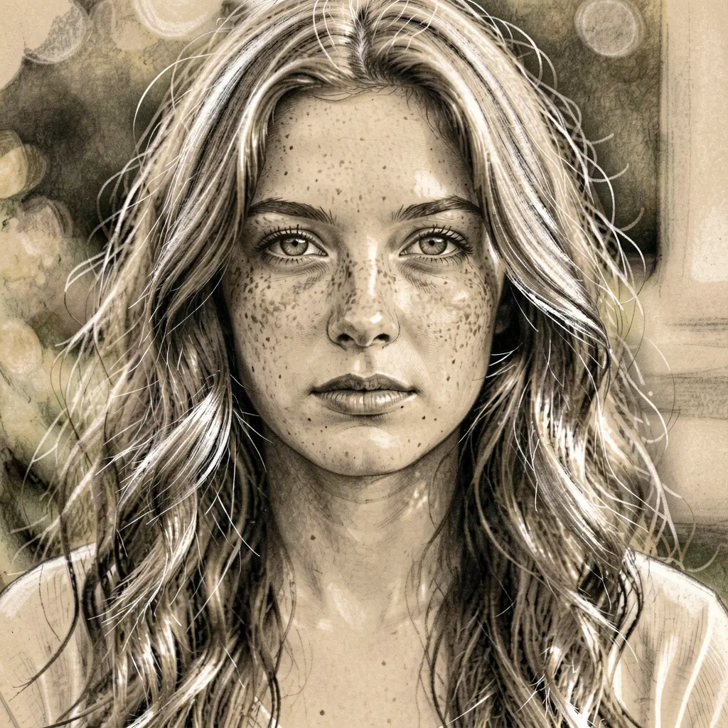 Portrait as charcoal drawing