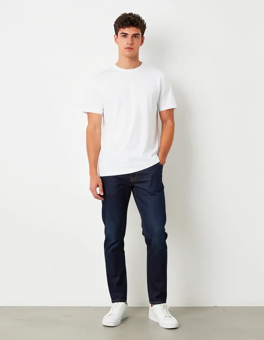 Dark indigo denim jeans
