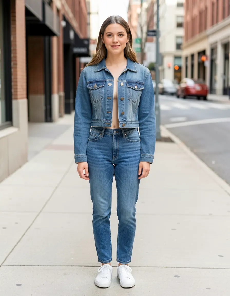 Cropped denim jacket