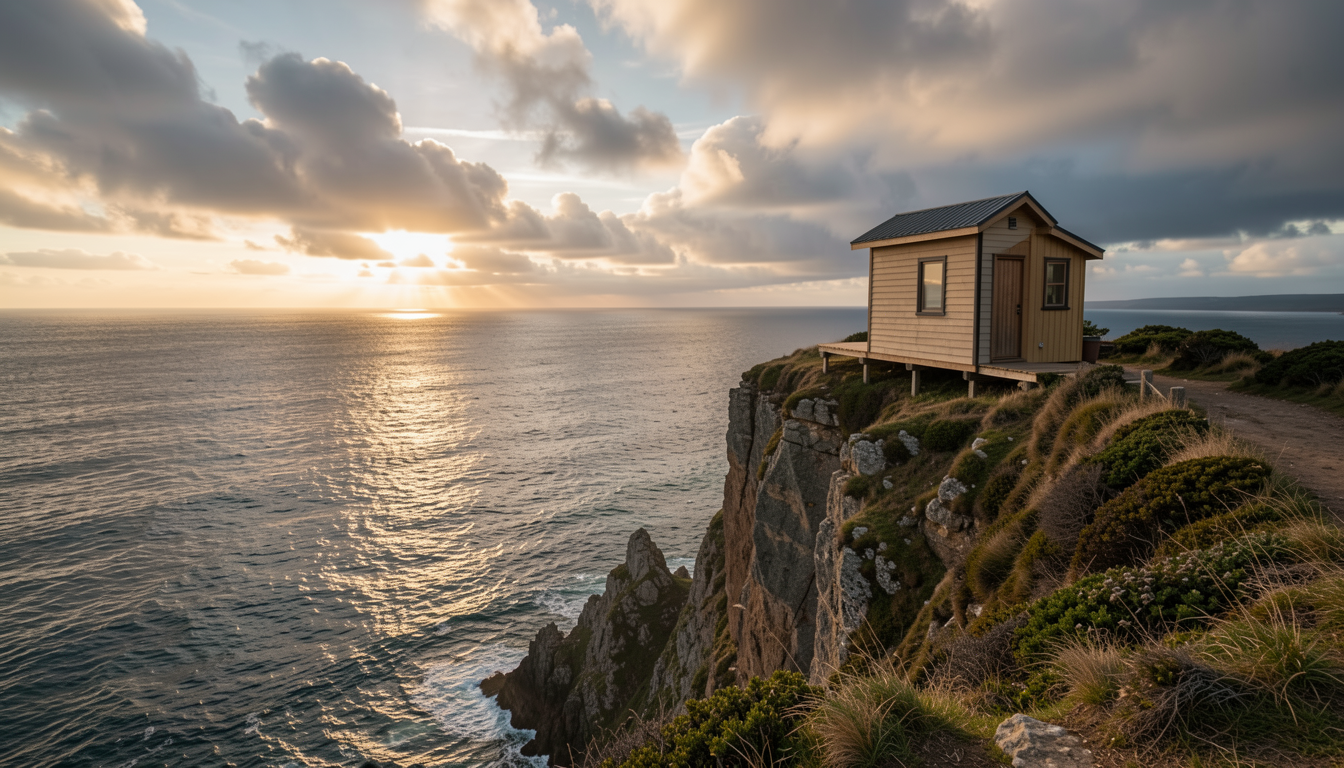 Landscape — house on a cliff